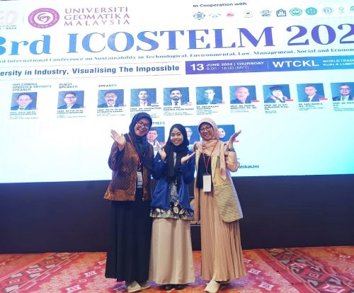 Annisa Sayyid, Atika Zahra Maulida, dan Siti Nazila Rahma di Forum 3rd ICOSTELM 2024. (Foto: Dokumentasi Pribadi)