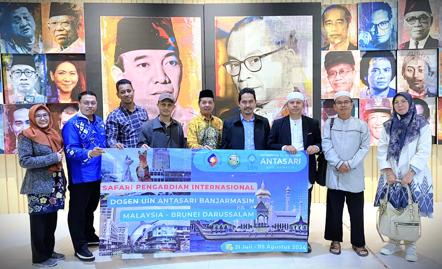 Rombongan Pengabdian Internasional UIN Antasari 2024 saat berada di Bandara Soekarno Hatta.