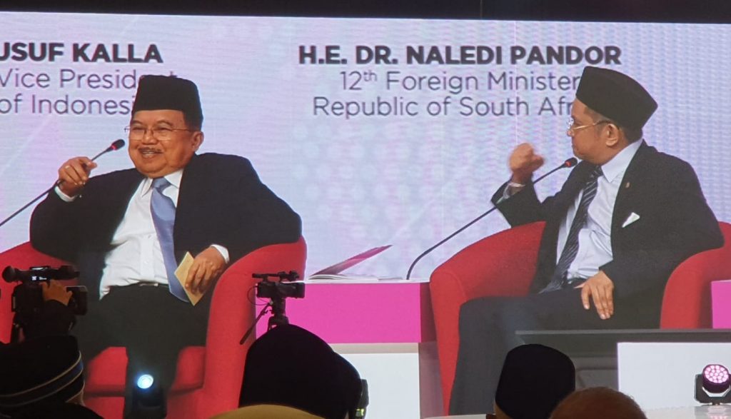 Wakil Presiden ke-10 dan ke-12 RI Jusuf Kalla saat tampil menjadi pembicara.