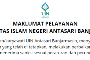 MAKLUMAT PELAYANAN UNIVERSITAS ISLAM NEGERI ANTASARI BANJARMASIN