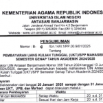 Pengumuman Pembayaran UKT Semester Genap TA 2024/2025