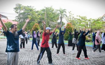 Suasana senam terakhir sebelum memasuki bulan puasa (Foto:Humas/Jamal Ripani)